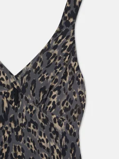 Silbon Vestidos, Monos Y Faldas-Vestido largo estampado animal print azules Gris