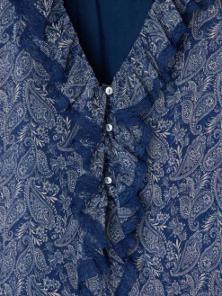 Silbon Vestidos, Monos Y Faldas-Vestido mini chorreras estampado Azul