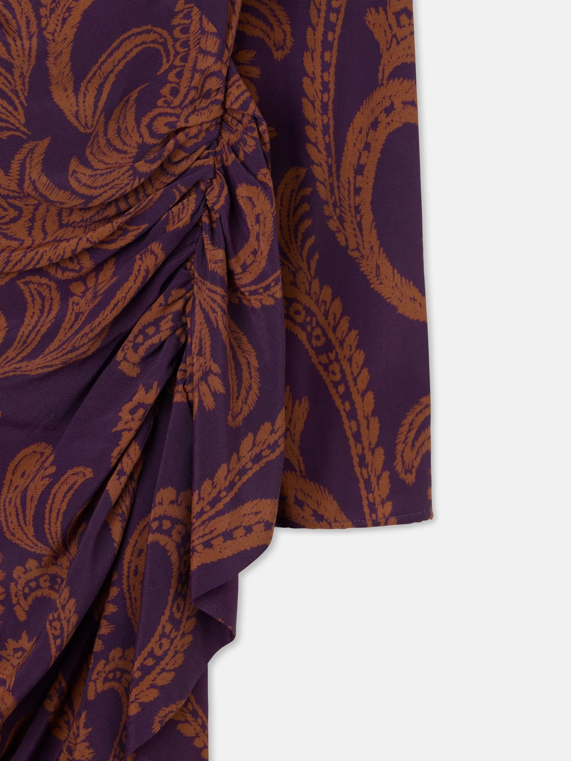 Silbon Vestidos, Monos Y Faldas-Vestido mini drapeado estampado y camel Morado