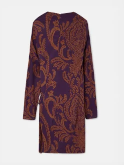 Silbon Vestidos, Monos Y Faldas-Vestido mini drapeado estampado y camel Morado