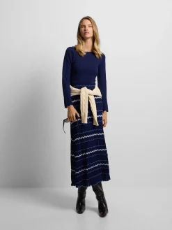 Silbon Vestidos, Monos Y Faldas|Punto-Vestido punto espigas Azul