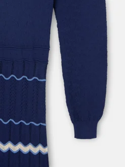 Silbon Vestidos, Monos Y Faldas|Punto-Vestido punto espigas Azul