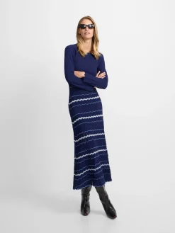 Silbon Vestidos, Monos Y Faldas|Punto-Vestido punto espigas Azul