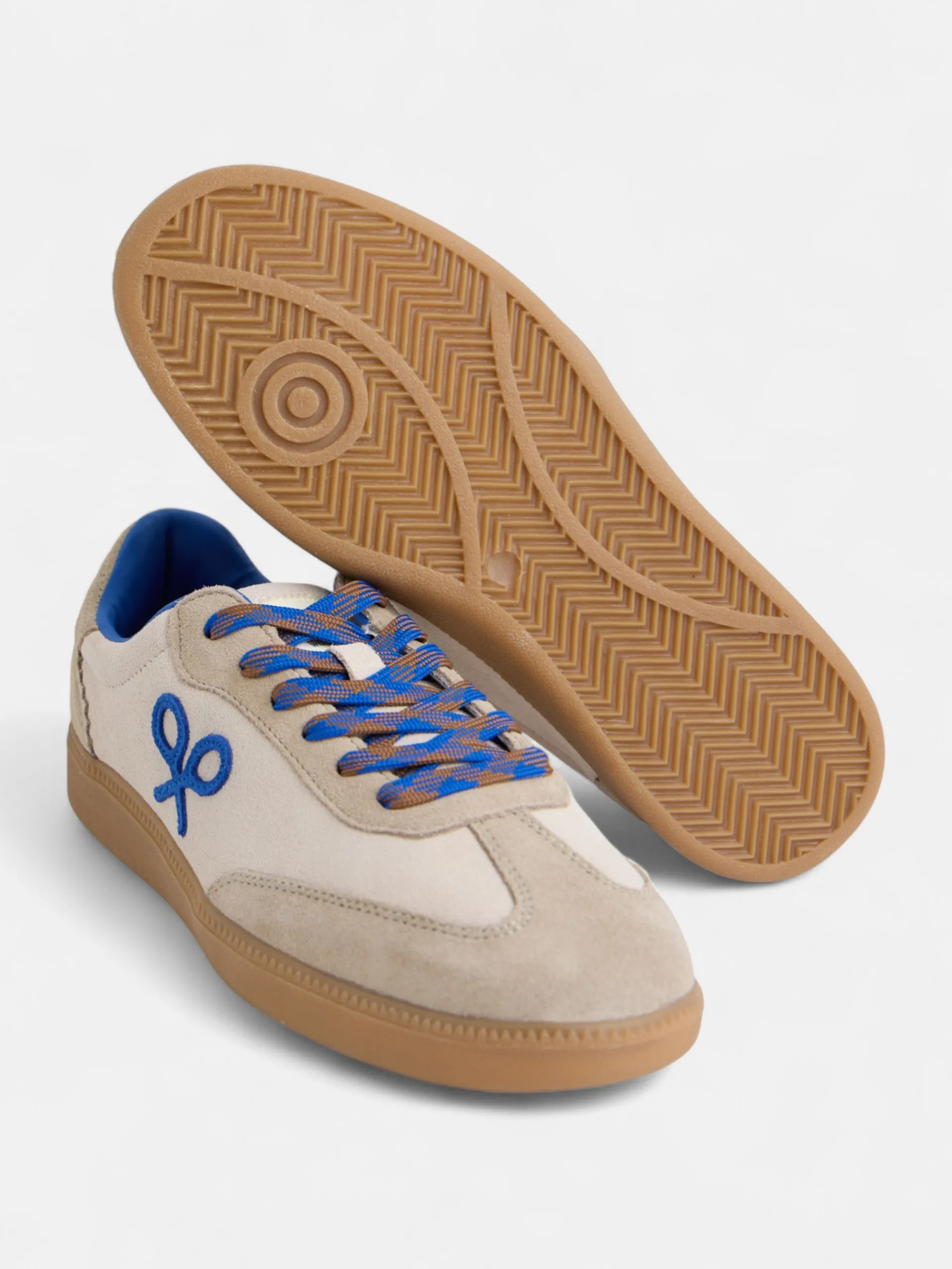 Silbon Calzado-Zapatilla raqueta beige y Azul
