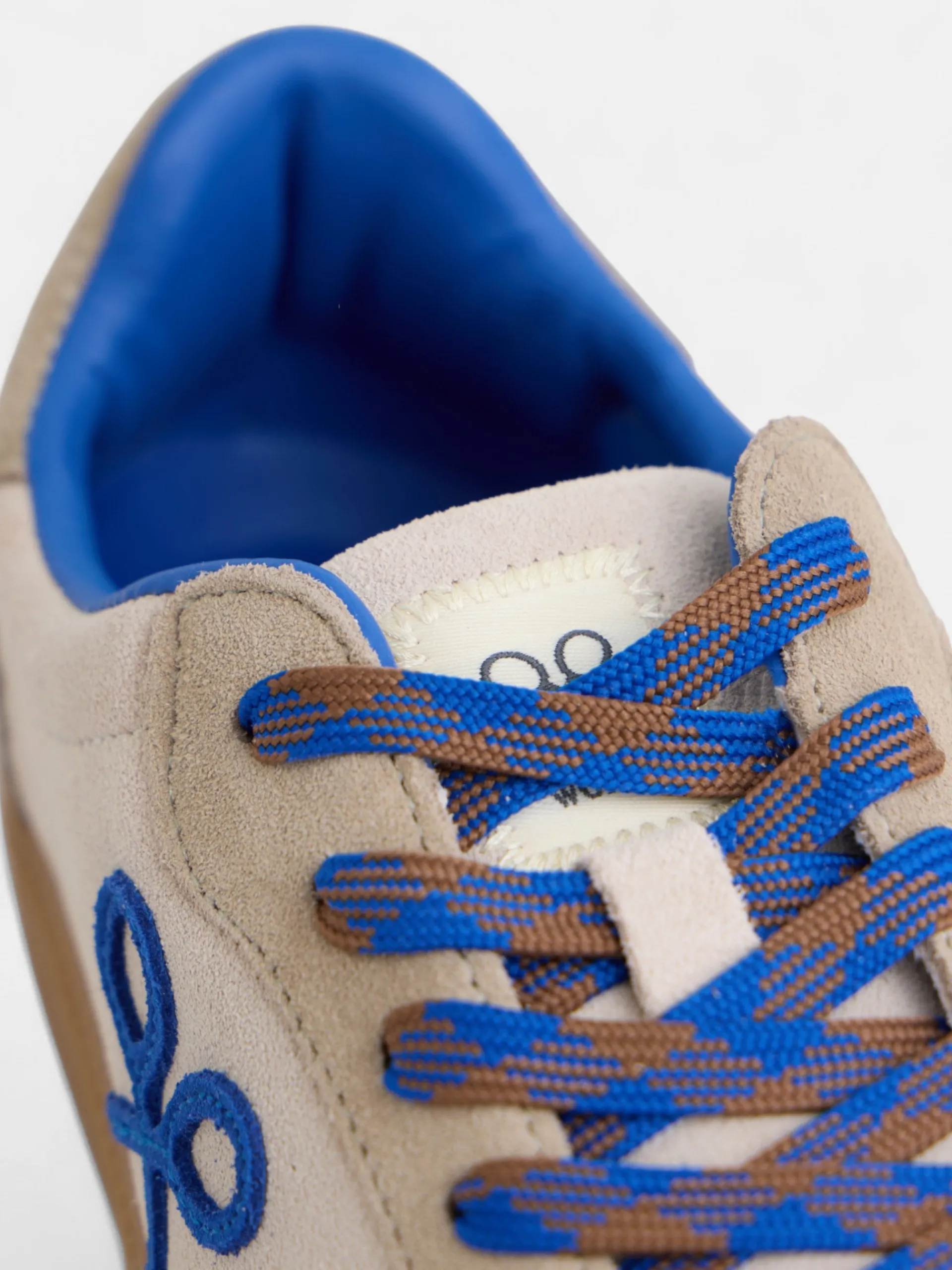 Silbon Calzado-Zapatilla raqueta beige y Azul