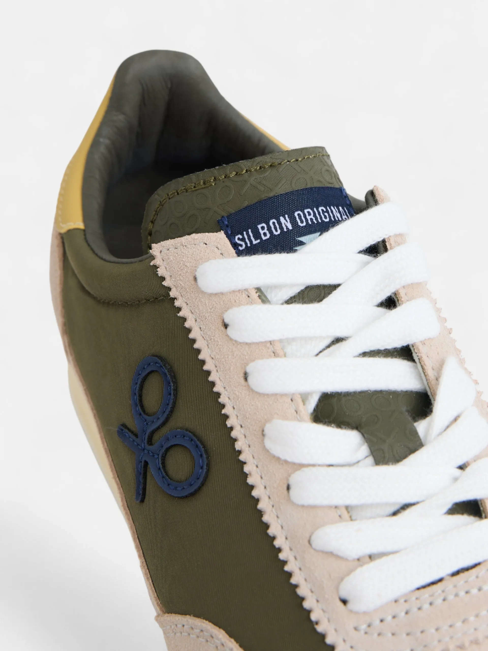 Silbon Zapatillas-Zapatilla vintage verde Beige