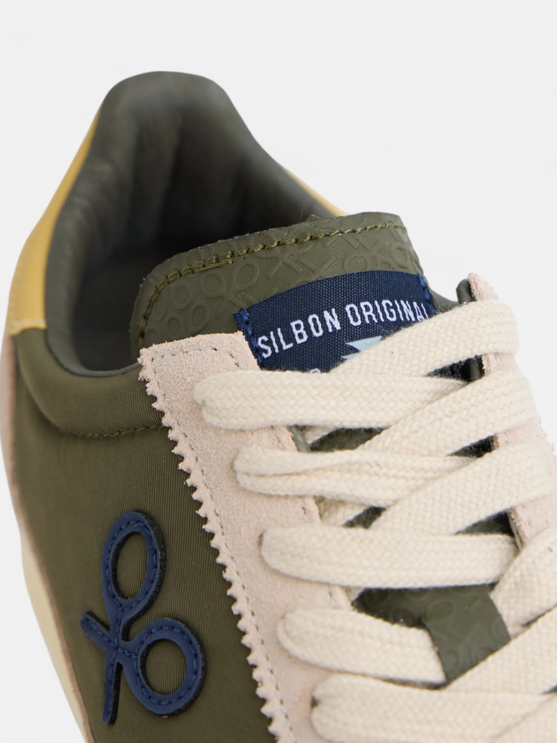 Silbon Zapatillas-Zapatilla vintage verde Beige