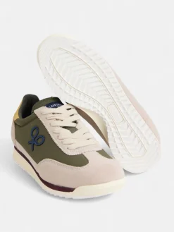 Silbon Zapatillas-Zapatilla vintage verde Beige