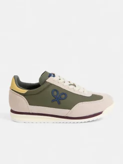 Silbon Zapatillas-Zapatilla vintage verde Beige