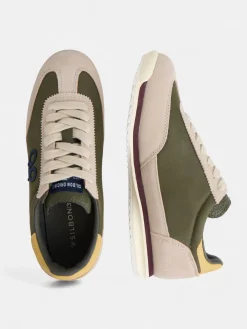 Silbon Zapatillas-Zapatilla vintage verde Beige