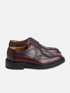 Silbon Zapatos-Zapato clasico piel perforado Burdeos