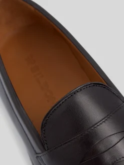 Silbon Zapatos-Zapato penny piel Negro