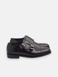 Silbon Zapatos-Zapato vestir monkstrap piel Negro