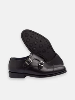 Silbon Zapatos-Zapato vestir monkstrap piel Negro
